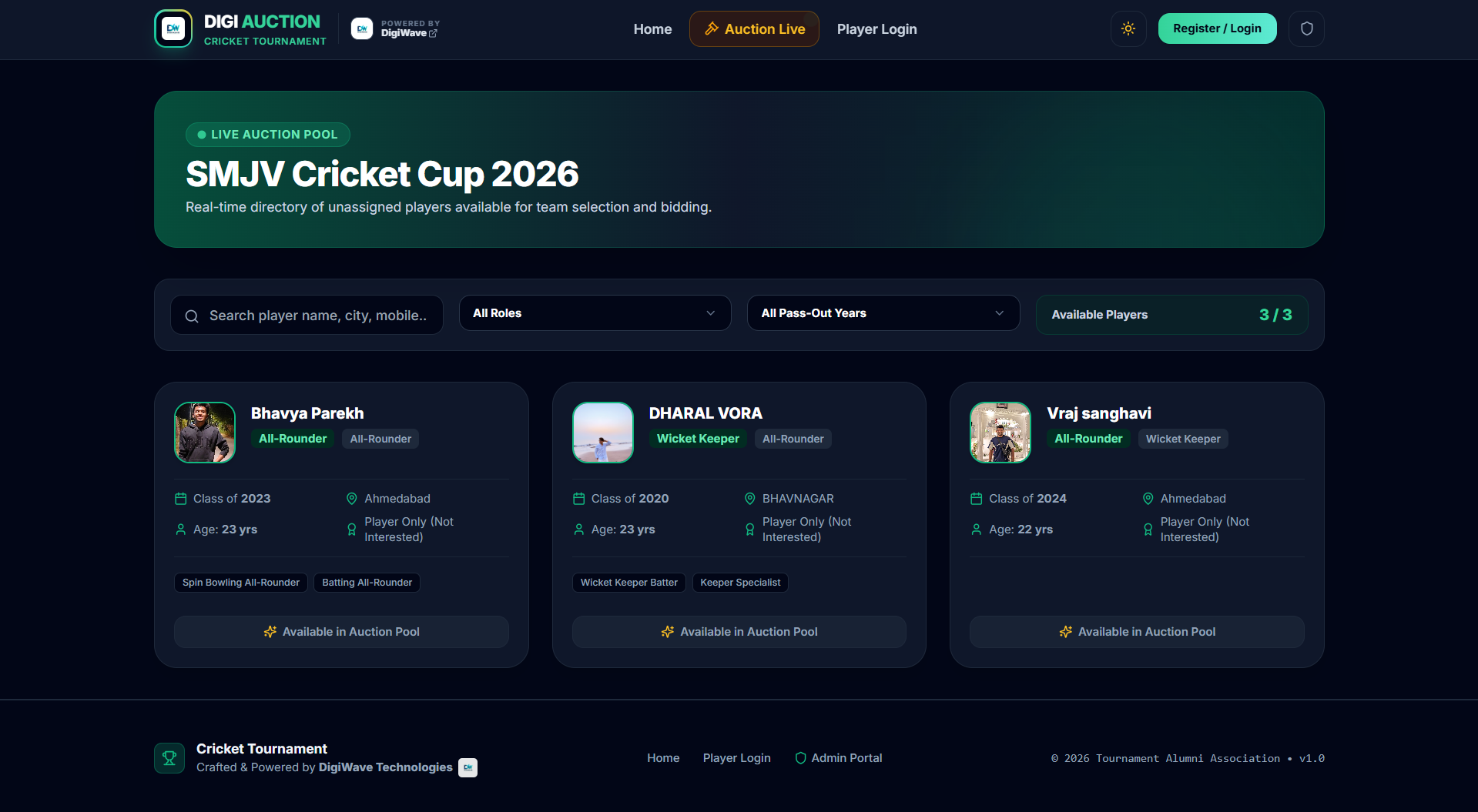 Digi Auction - Digital Cricket Auction Platform showcase 4
